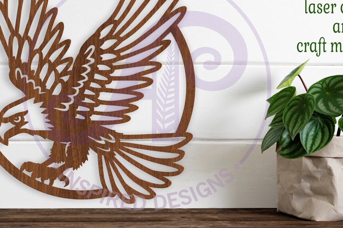 Intra απο ξύλο plywood  Χρώμα wenge 3mm-4mm πάχος - Eagle Wall Sign με λέιζερ Δίασταση 30x20 cm INTRAFABR-110840920