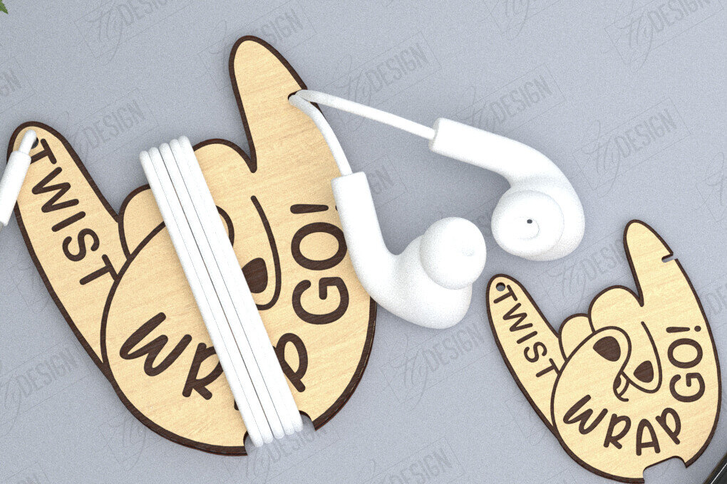 Intra απο ξύλο plywood  Χρώμα wenge 3mm-4mm πάχος - Ακουστικό Cord Organizer | CNC Δίασταση 20x20 cm INTRAFABR-83077475