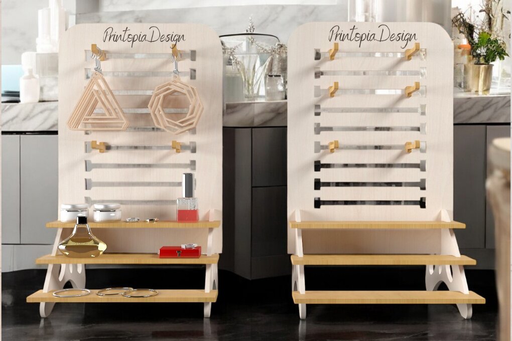 Σετ των 3 Intra απο ξύλο plywood  Χρώμα wenge 3mm-4mm πάχος - Βάση οθόνης σκουλαρικιών 208 Δίασταση 3x3 cm INTRAFABR-82819170