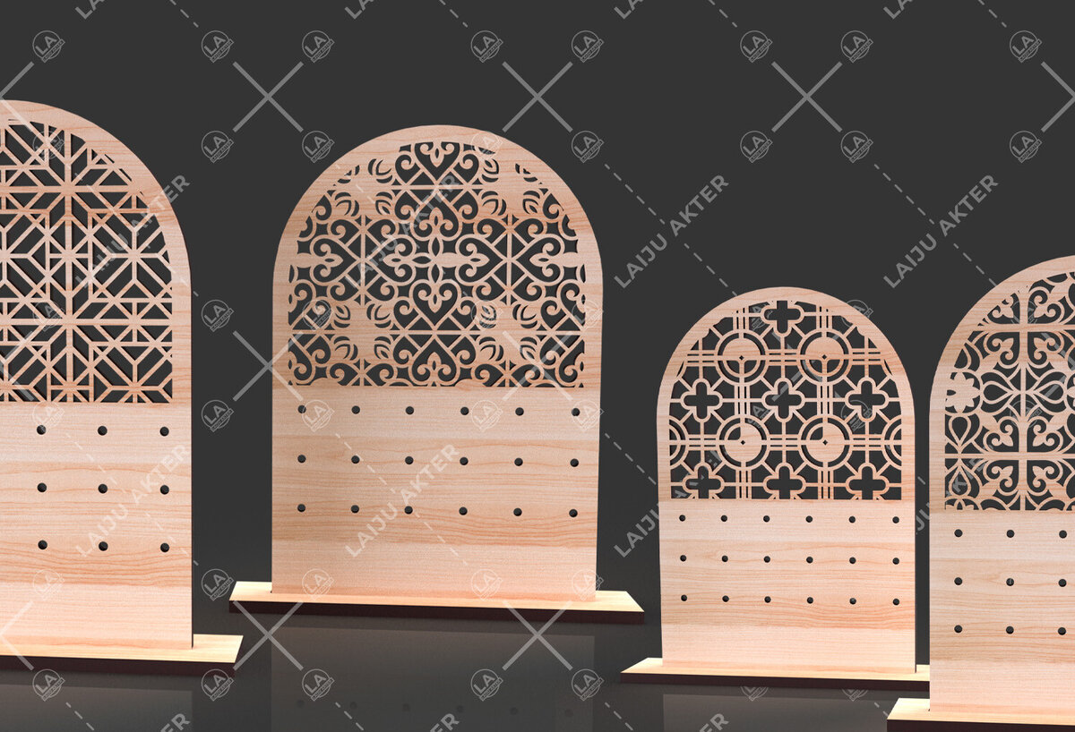 Σετ των 3 Intra απο ξύλο plywood  Χρώμα wenge 3mm-4mm πάχος - Σετ Σκουλαρίκια 02 Δίασταση 3x3 cm INTRAFABR-77247666