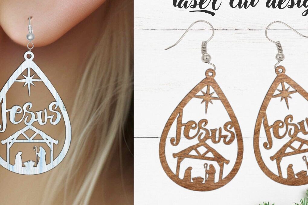 Σετ των 3 Intra απο ξύλο plywood  Χρώμα wenge 3mm-4mm πάχος - Σκουλαρίκι File, Χριστουγεννιάτικο Σκουλαρίκι Δίασταση 3x3 cm INTRAFABR-85670933