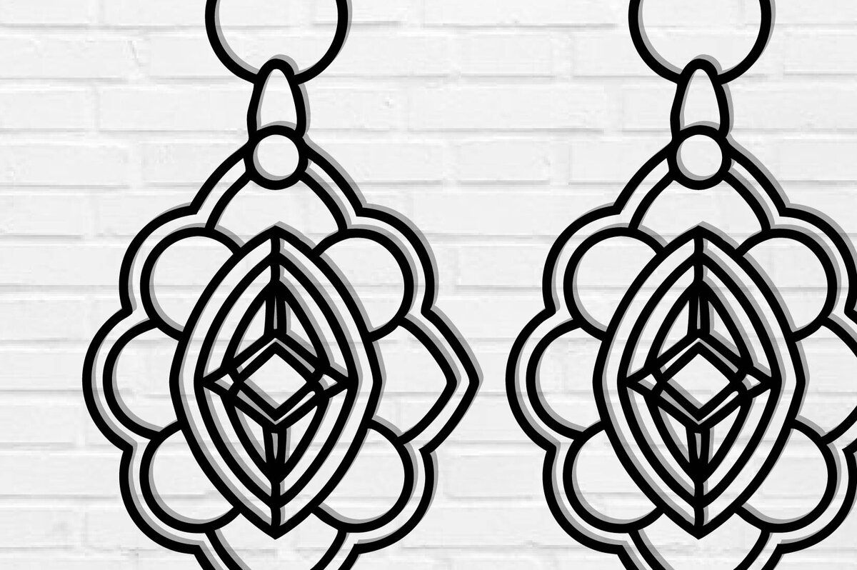 Σετ των 3 Intra απο ξύλο plywood  Χρώμα wenge 3mm-4mm πάχος - Σκουλαρίκι File, Σκουλαρίκι Δίασταση 3x3 cm INTRAFABR-124570559