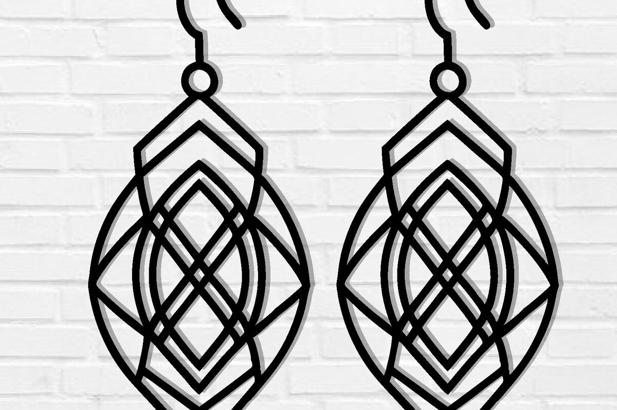 Σετ των 3 Intra απο ξύλο plywood  Χρώμα wenge 3mm-4mm πάχος - Σκουλαρίκι File, Σκουλαρίκι Δίασταση 3x3 cm INTRAFABR-104589344