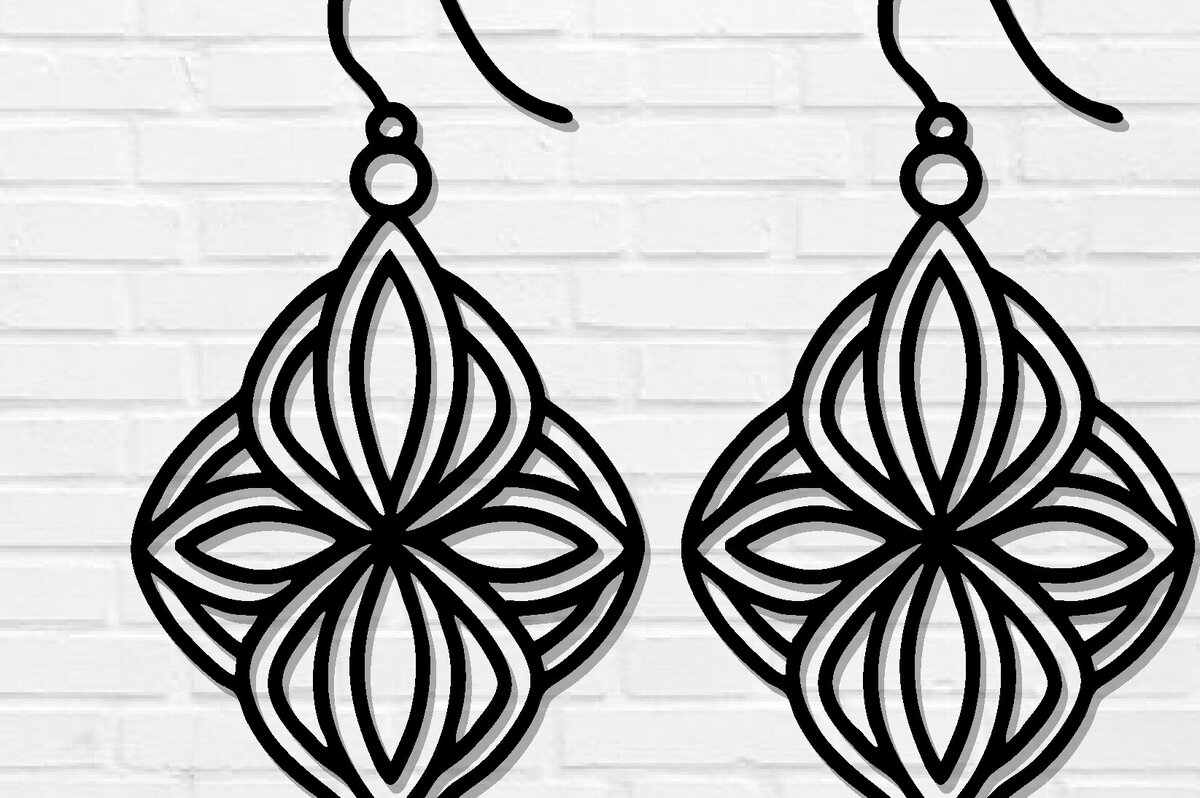 Σετ των 3 Intra απο ξύλο plywood  Χρώμα wenge 3mm-4mm πάχος - Σκουλαρίκι File, Σκουλαρίκι Δίασταση 3x3 cm INTRAFABR-105070848