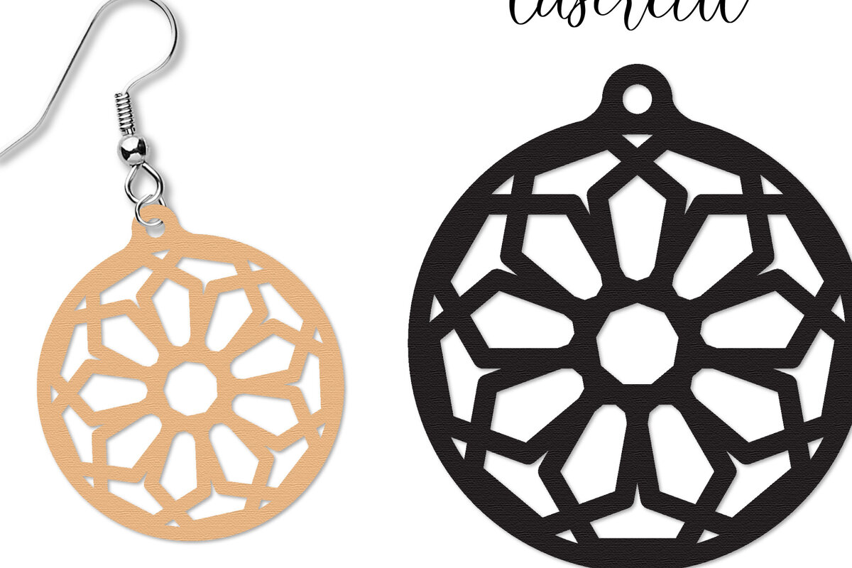 Σετ των 3 Intra απο ξύλο plywood  Χρώμα wenge 3mm-4mm πάχος - Σκουλαρίκι Δίασταση 3x3 cm INTRAFABR-110655002