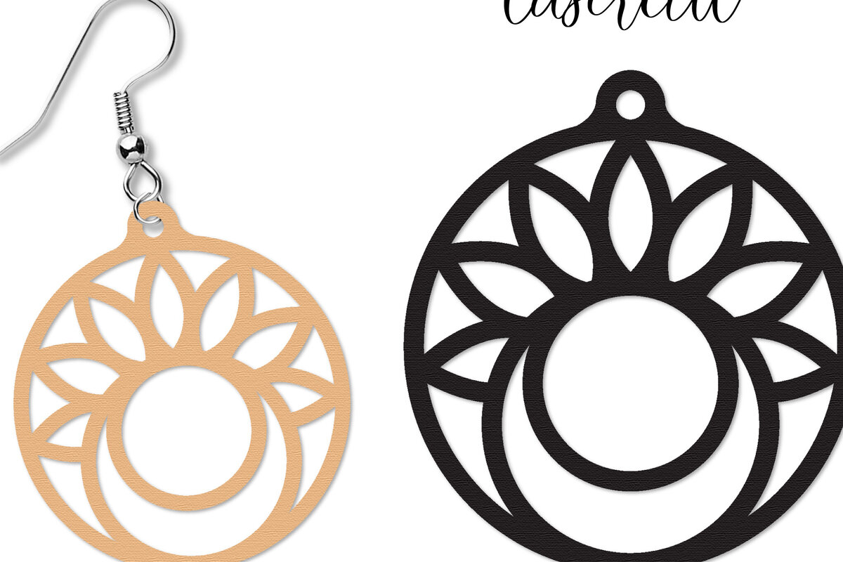 Σετ των 3 Intra απο ξύλο plywood  Χρώμα wenge 3mm-4mm πάχος - Σκουλαρίκι Δίασταση 3x3 cm INTRAFABR-110737894