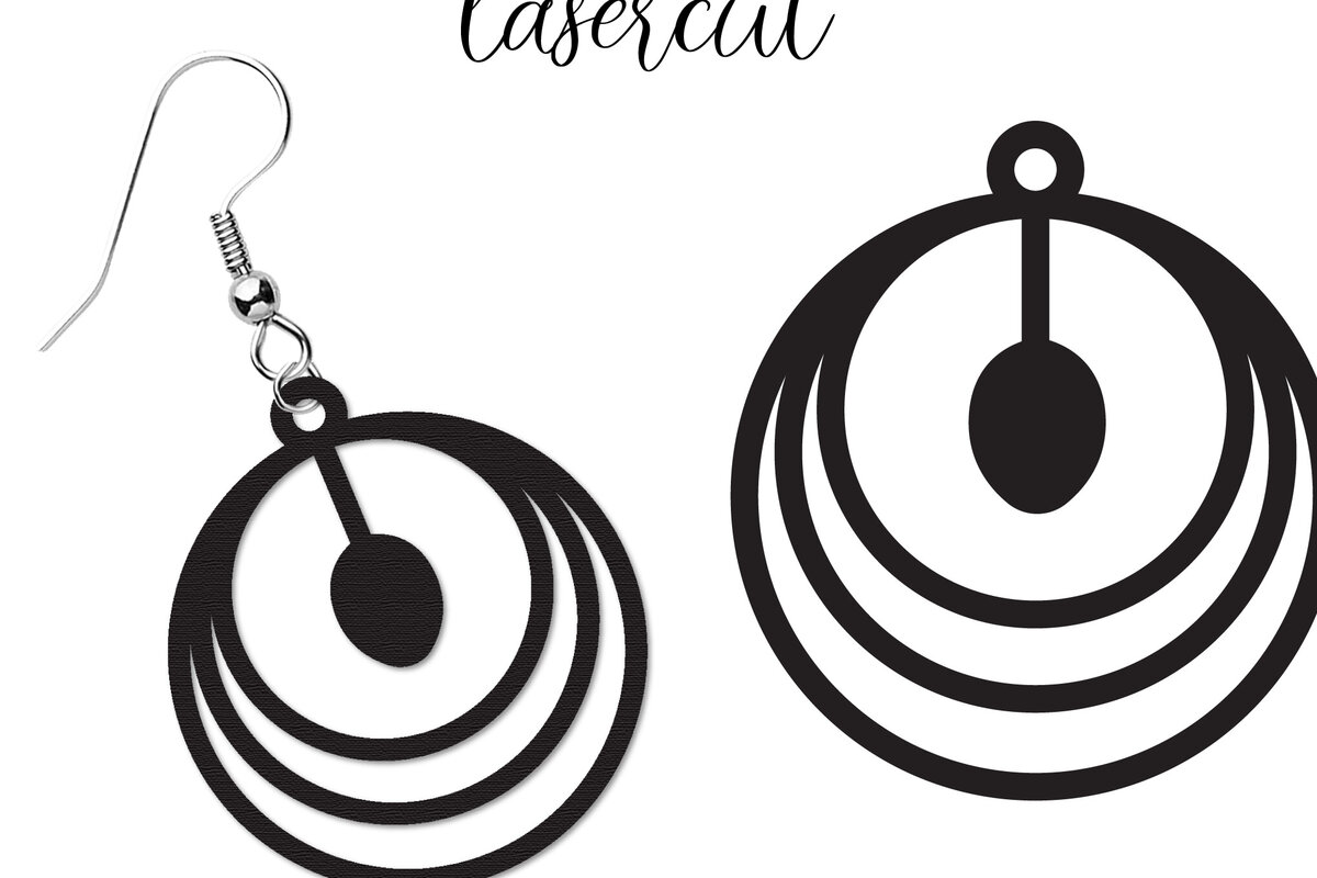 Σετ των 3 Intra απο ξύλο plywood  Χρώμα wenge 3mm-4mm πάχος - Σκουλαρίκι LaserCut - Lasercut Δίασταση 3x3 cm INTRAFABR-109516935