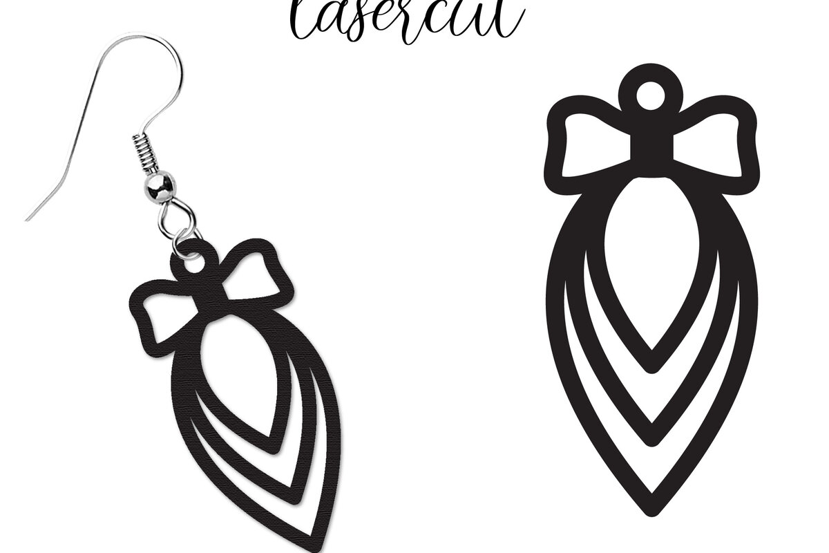 Σετ των 3 Intra απο ξύλο plywood  Χρώμα wenge 3mm-4mm πάχος - Σκουλαρίκι LaserCut - Lasercut Δίασταση 3x3 cm INTRAFABR-109517001