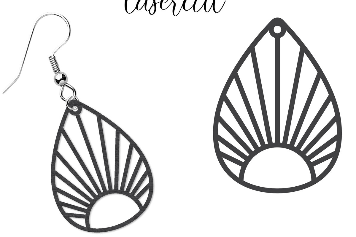 Σετ των 3 Intra απο ξύλο plywood  Χρώμα wenge 3mm-4mm πάχος - Σκουλαρίκι LaserCut - Lasercut Δίασταση 3x3 cm INTRAFABR-37752416