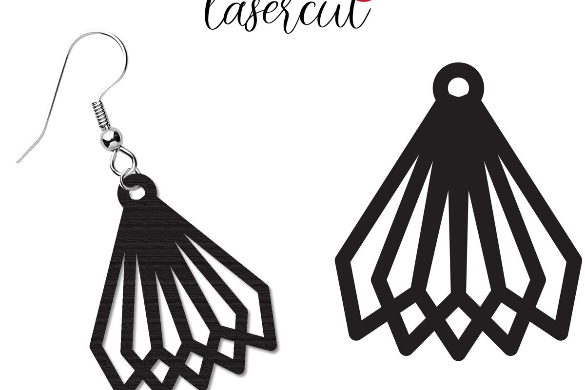 Σετ των 3 Intra απο ξύλο plywood  Χρώμα wenge 3mm-4mm πάχος - Σκουλαρίκι LaserCut - Lasercut Δίασταση 3x3 cm INTRAFABR-50022467