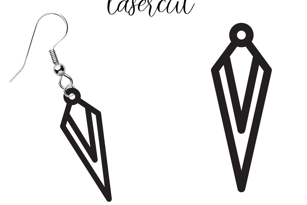 Σετ των 3 Intra απο ξύλο plywood  Χρώμα wenge 3mm-4mm πάχος - Σκουλαρίκι LaserCut - Lasercut Δίασταση 3x3 cm INTRAFABR-108650882