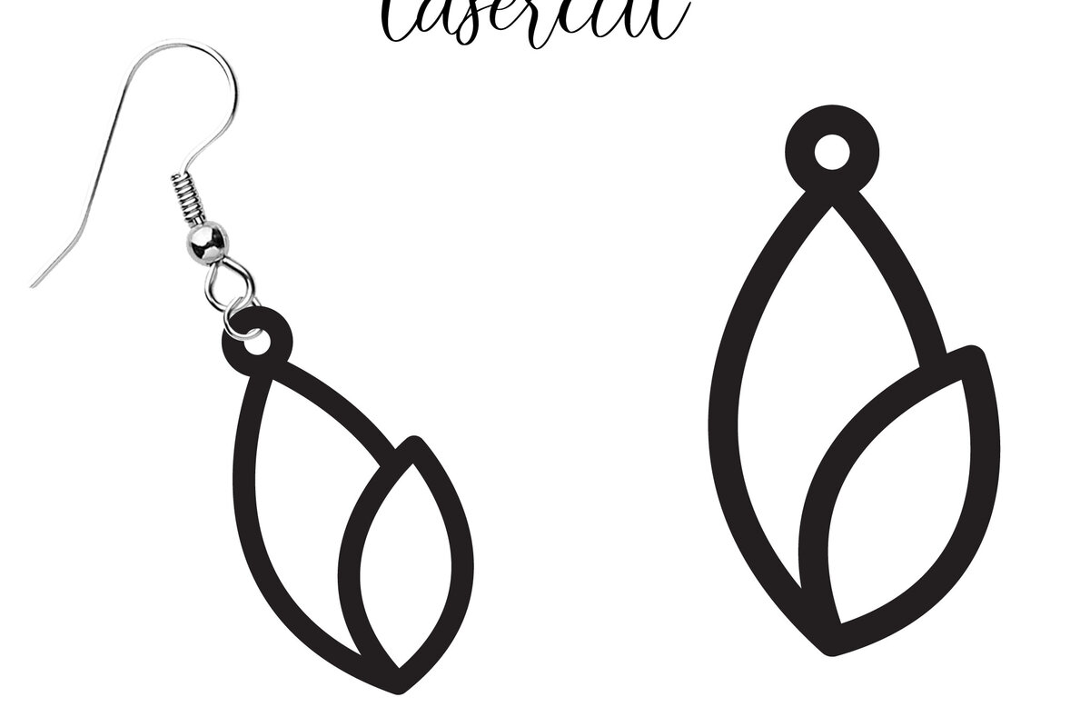 Σετ των 3 Intra απο ξύλο plywood  Χρώμα wenge 3mm-4mm πάχος - Σκουλαρίκι LaserCut - LaserCut Δίασταση 3x3 cm INTRAFABR-109024491