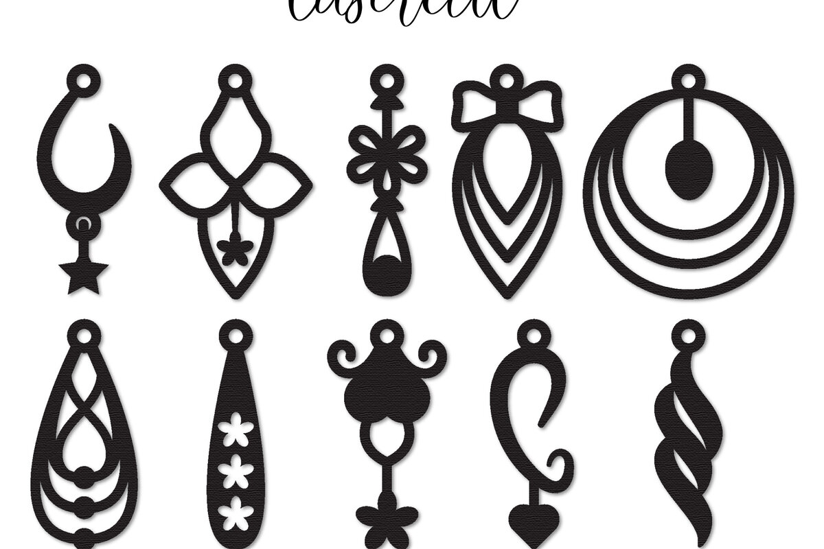 Σετ των 3 Intra απο ξύλο plywood  Χρώμα wenge 3mm-4mm πάχος - Σκουλαρίκι LaserCut - Πακέτο υ Lasercut Δίασταση 3x3 cm INTRAFABR-109140314