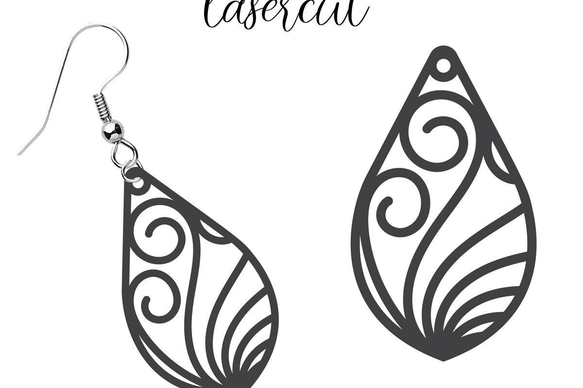 Σετ των 3 Intra απο ξύλο plywood  Χρώμα wenge 3mm-4mm πάχος - Σκουλαρίκι LaserCut Δίασταση 3x3 cm INTRAFABR-108232107