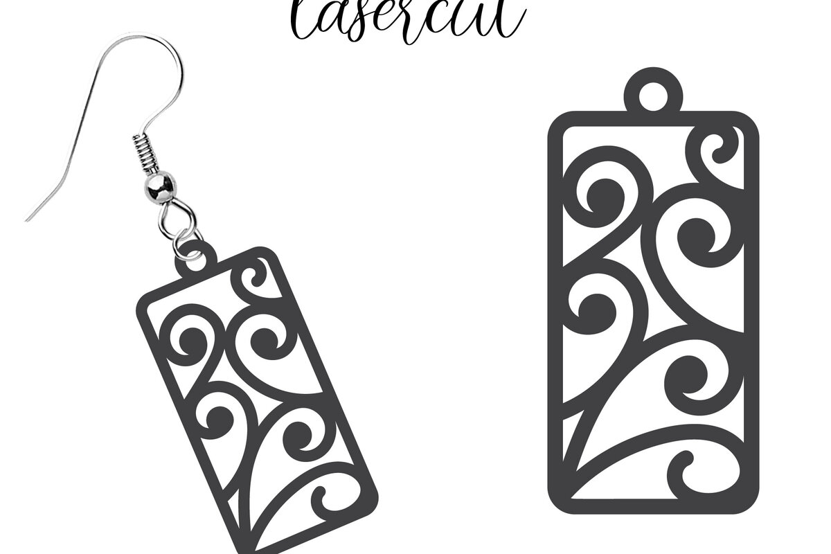 Σετ των 3 Intra απο ξύλο plywood  Χρώμα wenge 3mm-4mm πάχος - Σκουλαρίκι LaserCut Δίασταση 3x3 cm INTRAFABR-48792607