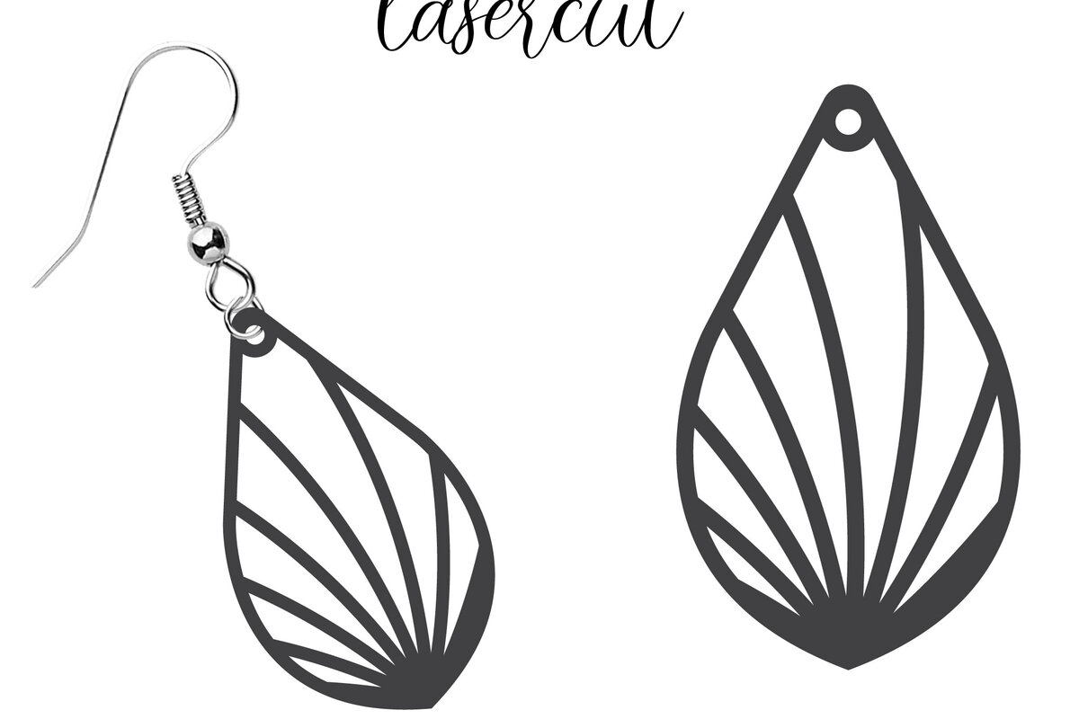 Σετ των 3 Intra απο ξύλο plywood  Χρώμα wenge 3mm-4mm πάχος - Σκουλαρίκι LaserCut Δίασταση 3x3 cm INTRAFABR-102768114