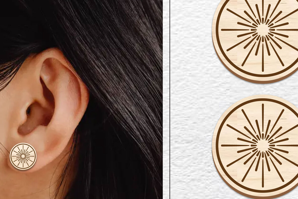 Σετ των 3 Intra απο ξύλο plywood  Χρώμα wenge 3mm-4mm πάχος - Σκουλαρίκια μαγνήτης κοπής λέιζερ | Καρφιά Δίασταση 3x3 cm INTRAFABR-102768139