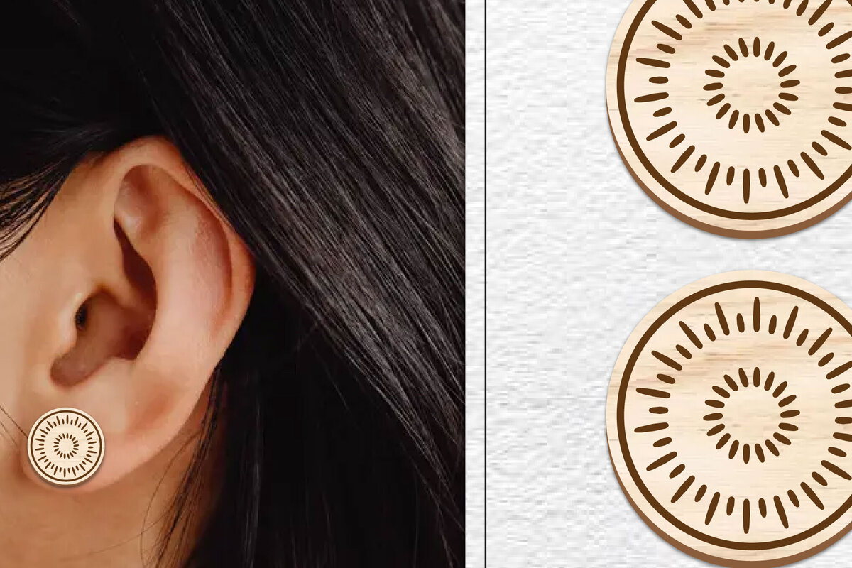 Σετ των 3 Intra απο ξύλο plywood  Χρώμα wenge 3mm-4mm πάχος - Σκουλαρίκια μαγνήτης κοπής λέιζερ | Καρφιά Δίασταση 3x3 cm INTRAFABR-48623235