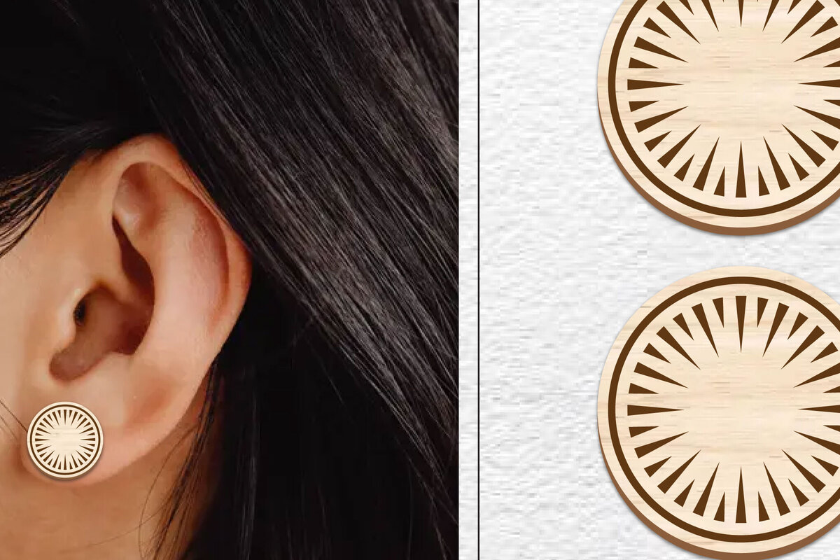 Σετ των 3 Intra απο ξύλο plywood  Χρώμα wenge 3mm-4mm πάχος - Σκουλαρίκια μαγνήτης κοπής λέιζερ | Καρφιά Δίασταση 3x3 cm INTRAFABR-54246223