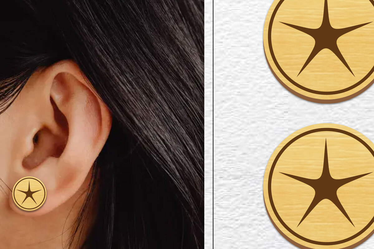 Σετ των 3 Intra απο ξύλο plywood  Χρώμα wenge 3mm-4mm πάχος - Σκουλαρίκια μαγνήτης κοπής λέιζερ | Καρφιά Δίασταση 3x3 cm INTRAFABR-38314425