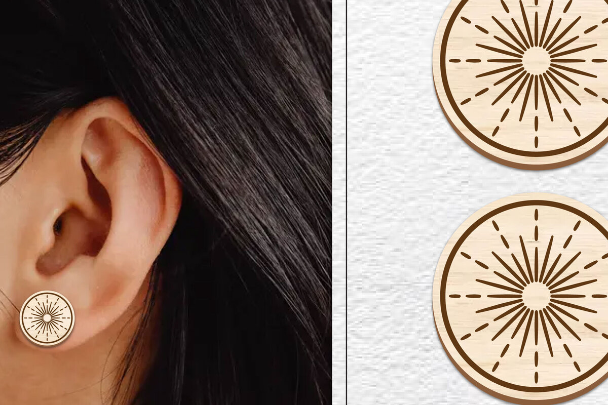 Σετ των 3 Intra απο ξύλο plywood  Χρώμα wenge 3mm-4mm πάχος - Σκουλαρίκια μαγνήτης κοπής λέιζερ | Καρφιά Δίασταση 3x3 cm INTRAFABR-85127624