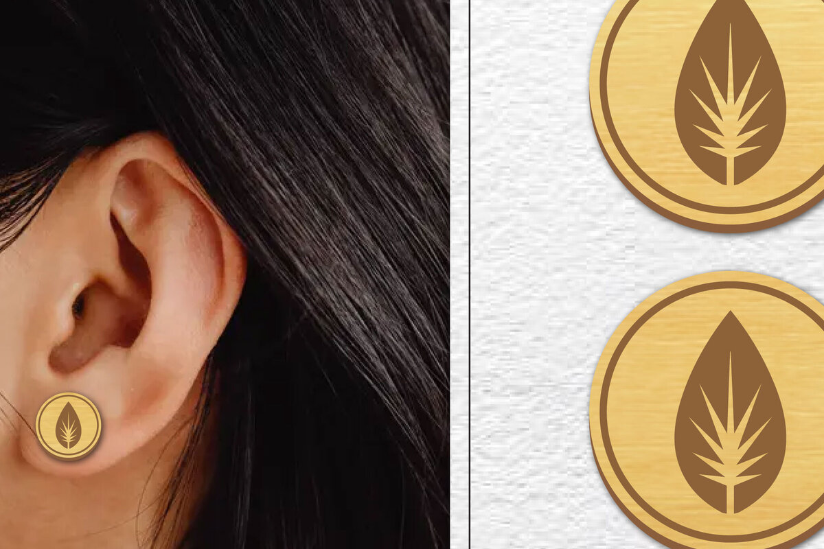 Σετ των 3 Intra απο ξύλο plywood  Χρώμα wenge 3mm-4mm πάχος - Σκουλαρίκια μαγνήτης κοπής με λέιζερ | Καρφιά Δίασταση 3x3 cm INTRAFABR-81994621