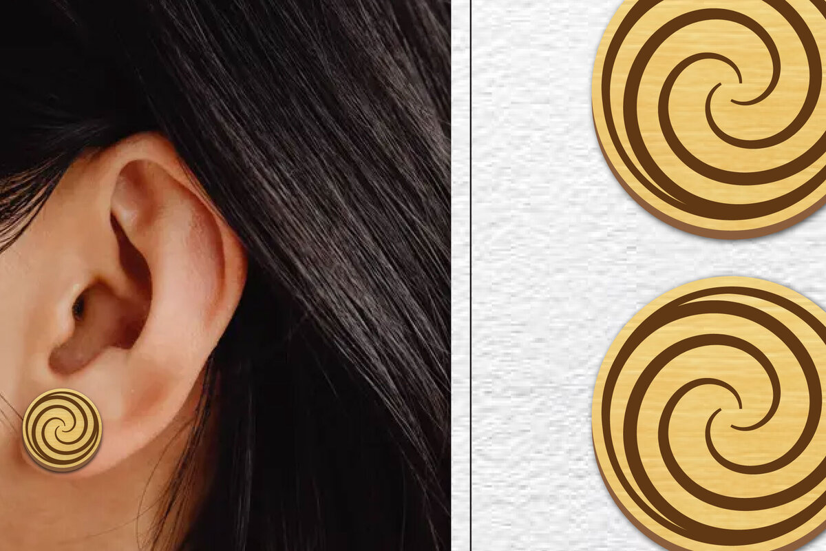 Σετ των 3 Intra απο ξύλο plywood  Χρώμα wenge 3mm-4mm πάχος - Σκουλαρίκια μαγνήτης κοπής με λέιζερ | Καρφιά Δίασταση 3x3 cm INTRAFABR-81994627