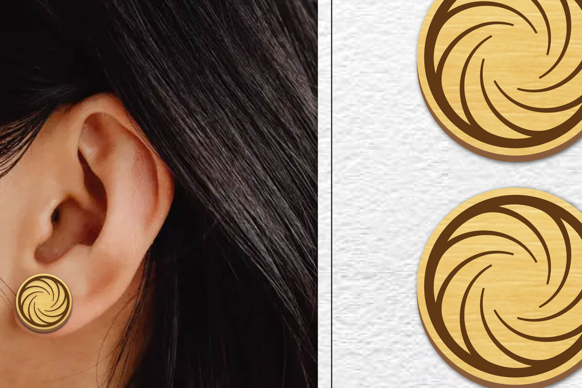 Σετ των 3 Intra απο ξύλο plywood  Χρώμα wenge 3mm-4mm πάχος - Σκουλαρίκια μαγνήτης κοπής με λέιζερ | Καρφιά Δίασταση 3x3 cm INTRAFABR-81994632