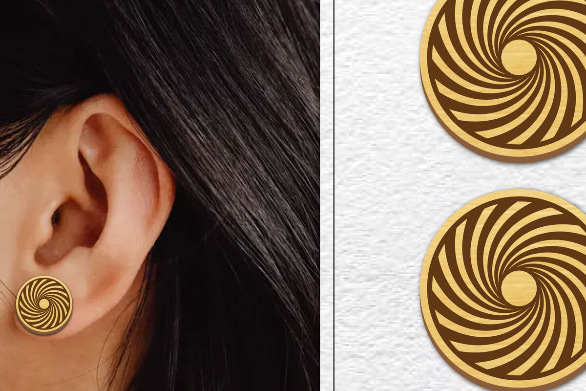 Σετ των 3 Intra απο ξύλο plywood  Χρώμα wenge 3mm-4mm πάχος - Σκουλαρίκια μαγνήτης κοπής με λέιζερ | Καρφιά Δίασταση 3x3 cm INTRAFABR-81994637