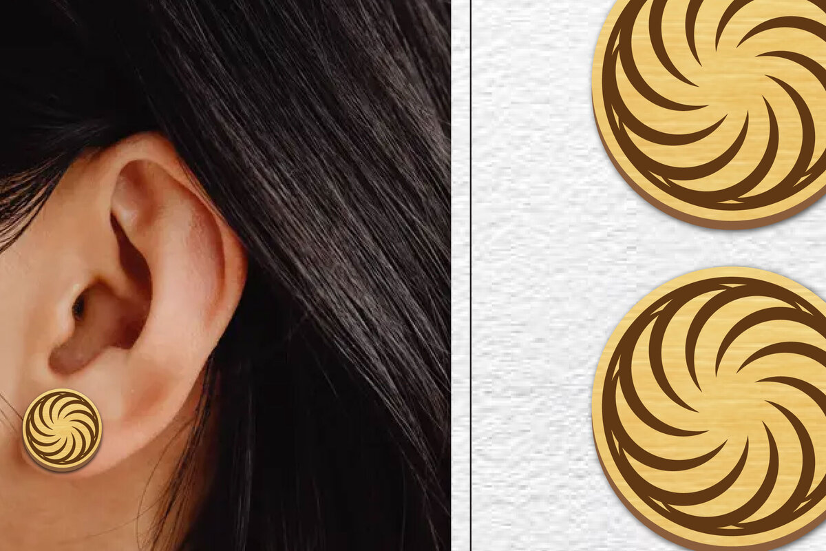 Σετ των 3 Intra απο ξύλο plywood  Χρώμα wenge 3mm-4mm πάχος - Σκουλαρίκια μαγνήτης κοπής με λέιζερ | Καρφιά Δίασταση 3x3 cm INTRAFABR-81733243