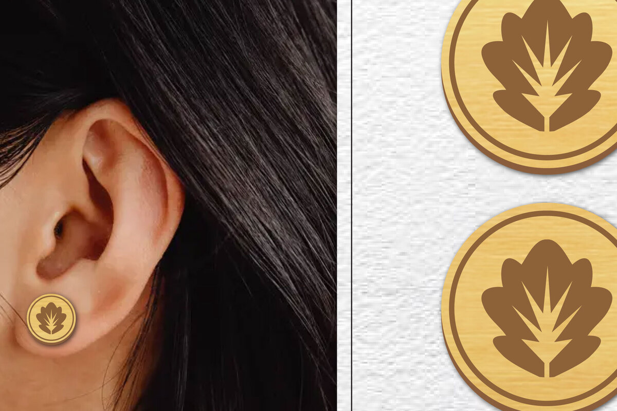 Σετ των 3 Intra απο ξύλο plywood  Χρώμα wenge 3mm-4mm πάχος - Σκουλαρίκια μαγνήτης κοπής με λέιζερ | Καρφιά Δίασταση 3x3 cm INTRAFABR-82766584