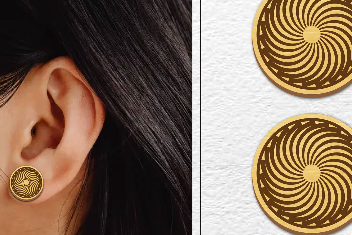 Σετ των 3 Intra απο ξύλο plywood  Χρώμα wenge 3mm-4mm πάχος - Σκουλαρίκια μαγνήτης κοπής με λέιζερ | Καρφιά Δίασταση 3x3 cm INTRAFABR-82766588