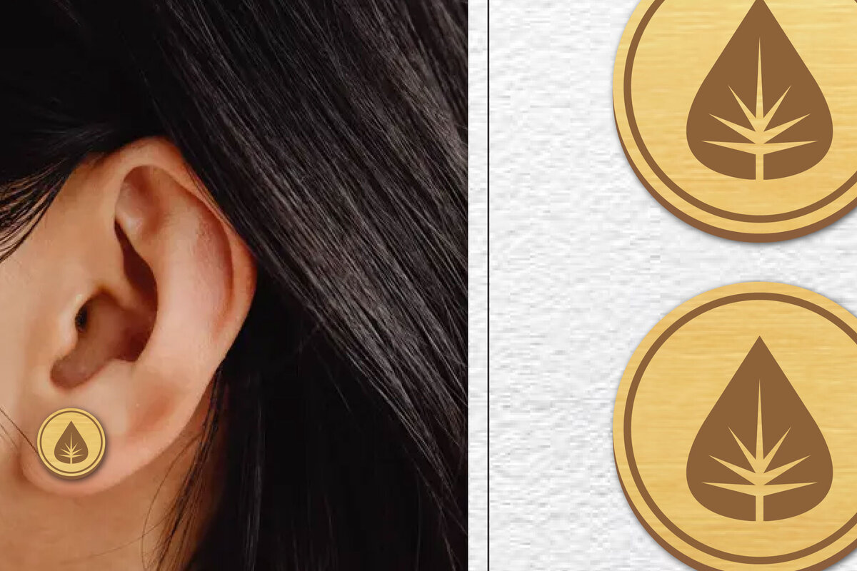 Σετ των 3 Intra απο ξύλο plywood  Χρώμα wenge 3mm-4mm πάχος - Σκουλαρίκια μαγνήτης κοπής με λέιζερ | Καρφιά Δίασταση 3x3 cm INTRAFABR-81733276