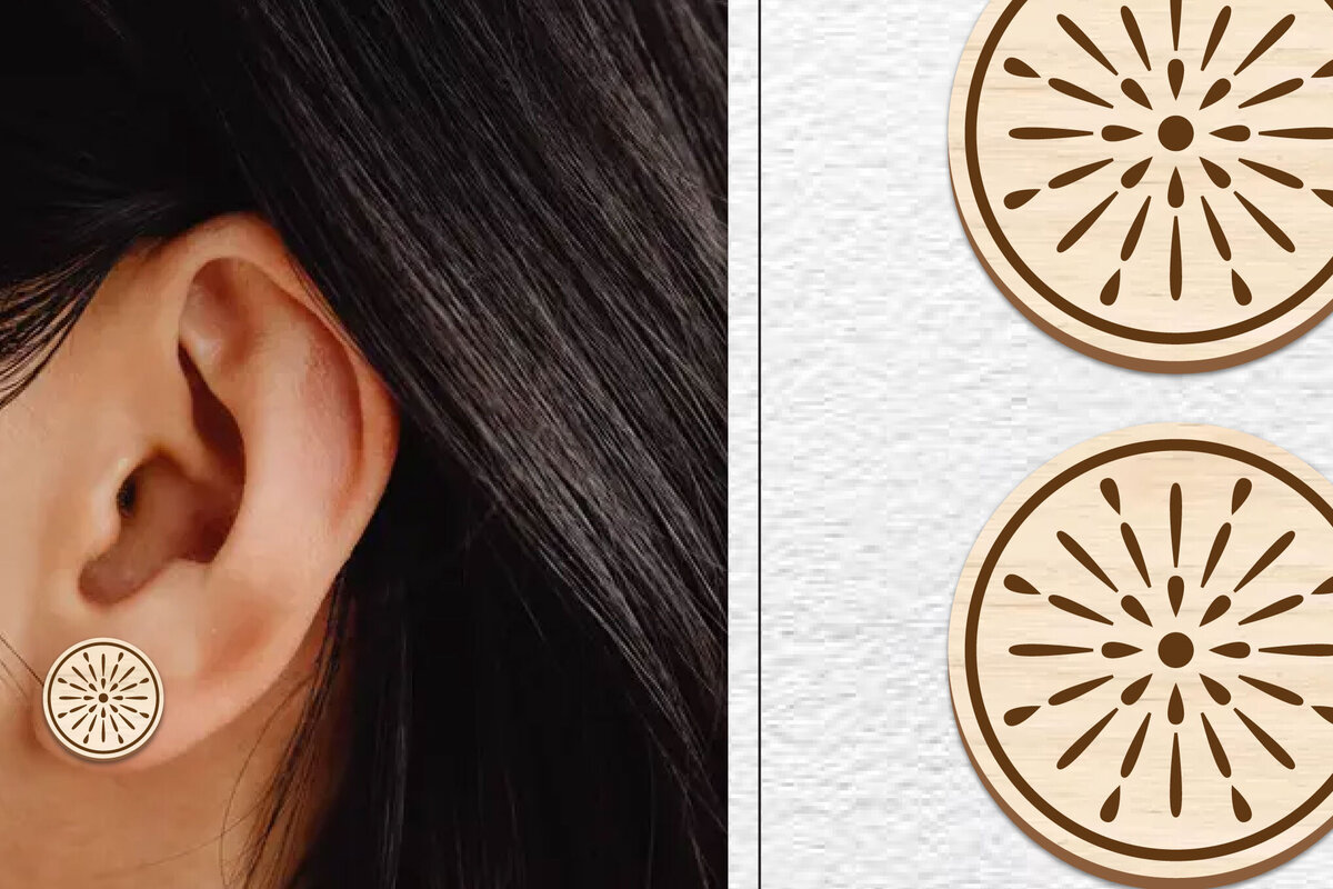 Σετ των 3 Intra απο ξύλο plywood  Χρώμα wenge 3mm-4mm πάχος - Σκουλαρίκια μαγνήτης κοπής με λέιζερ | Καρφιά Δίασταση 3x3 cm INTRAFABR-107976098