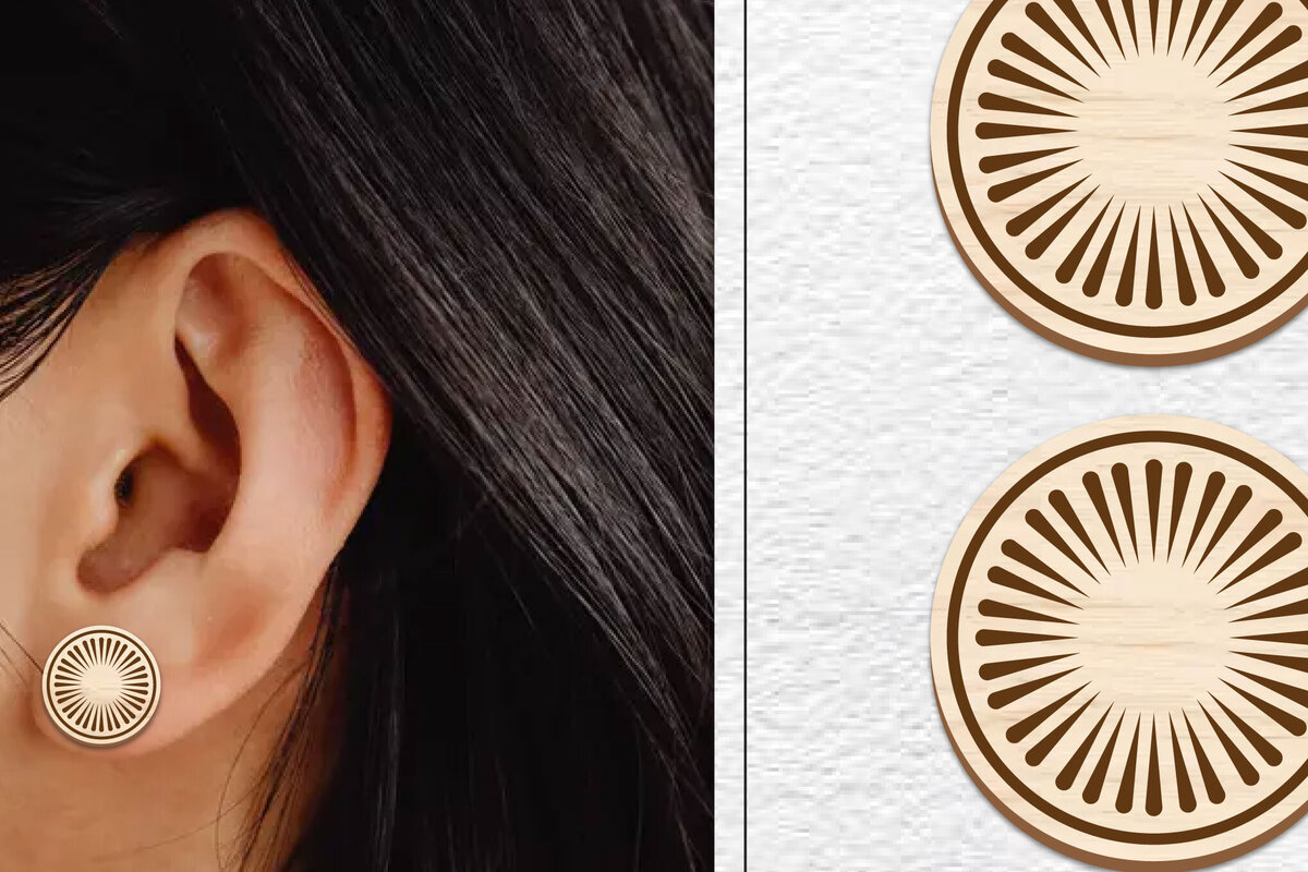 Σετ των 3 Intra απο ξύλο plywood  Χρώμα wenge 3mm-4mm πάχος - Σκουλαρίκια μαγνήτης κοπής με λέιζερ | Καρφιά Δίασταση 3x3 cm INTRAFABR-108439255