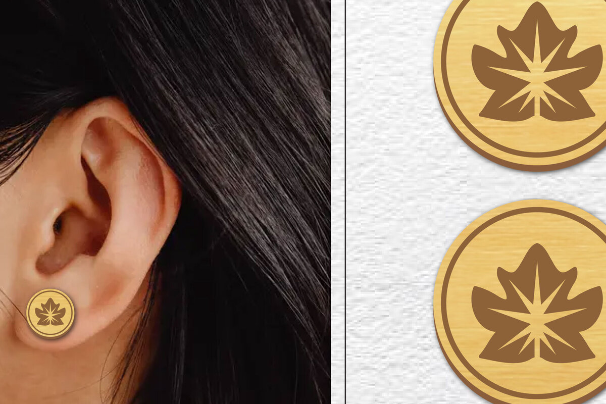 Σετ των 3 Intra απο ξύλο plywood  Χρώμα wenge 3mm-4mm πάχος - Σκουλαρίκια μαγνήτης κοπής με λέιζερ | Καρφιά Δίασταση 3x3 cm INTRAFABR-108500329