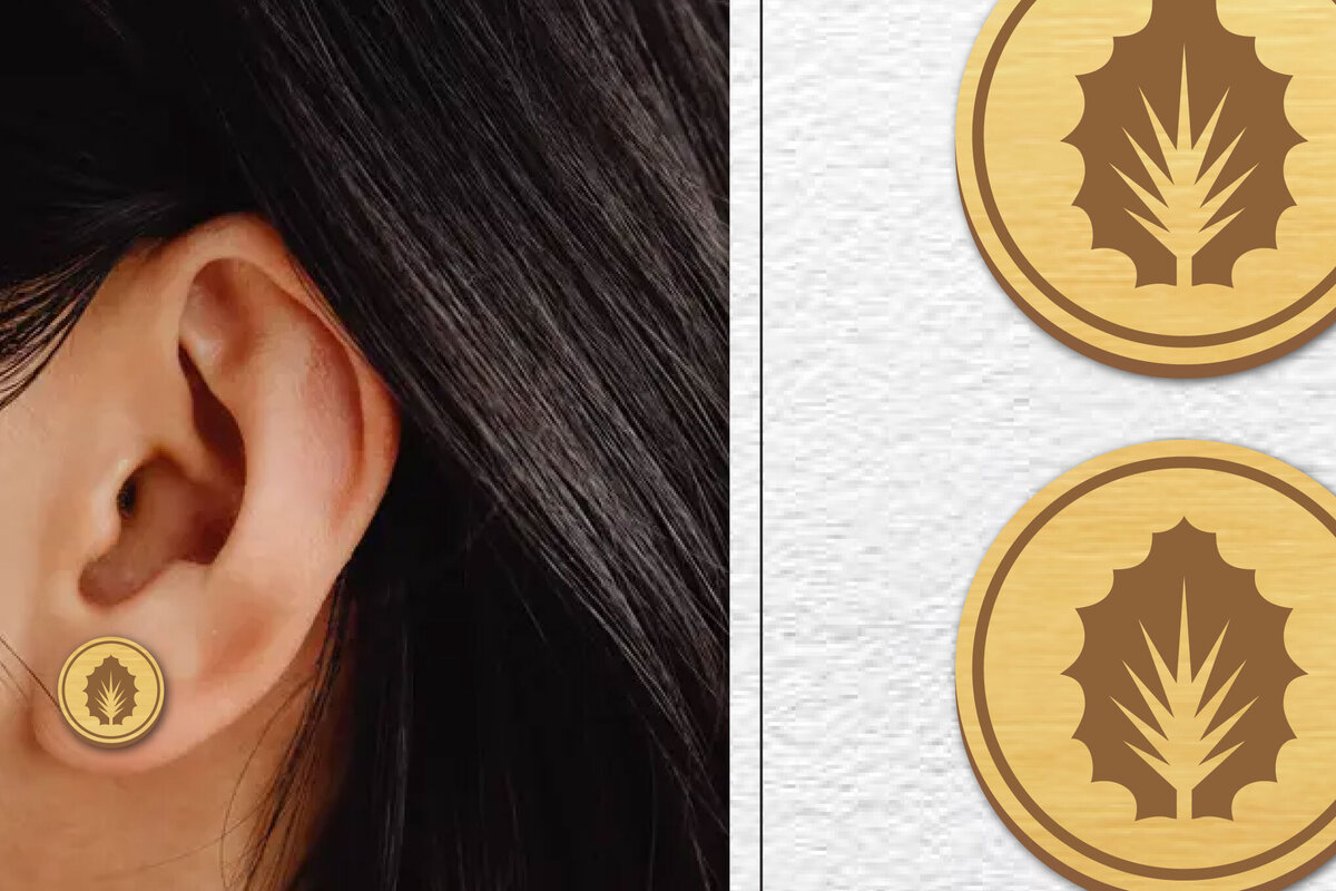 Σετ των 3 Intra απο ξύλο plywood  Χρώμα wenge 3mm-4mm πάχος - Σκουλαρίκια μαγνήτης κοπής με λέιζερ | Καρφιά Δίασταση 3x3 cm INTRAFABR-108500448