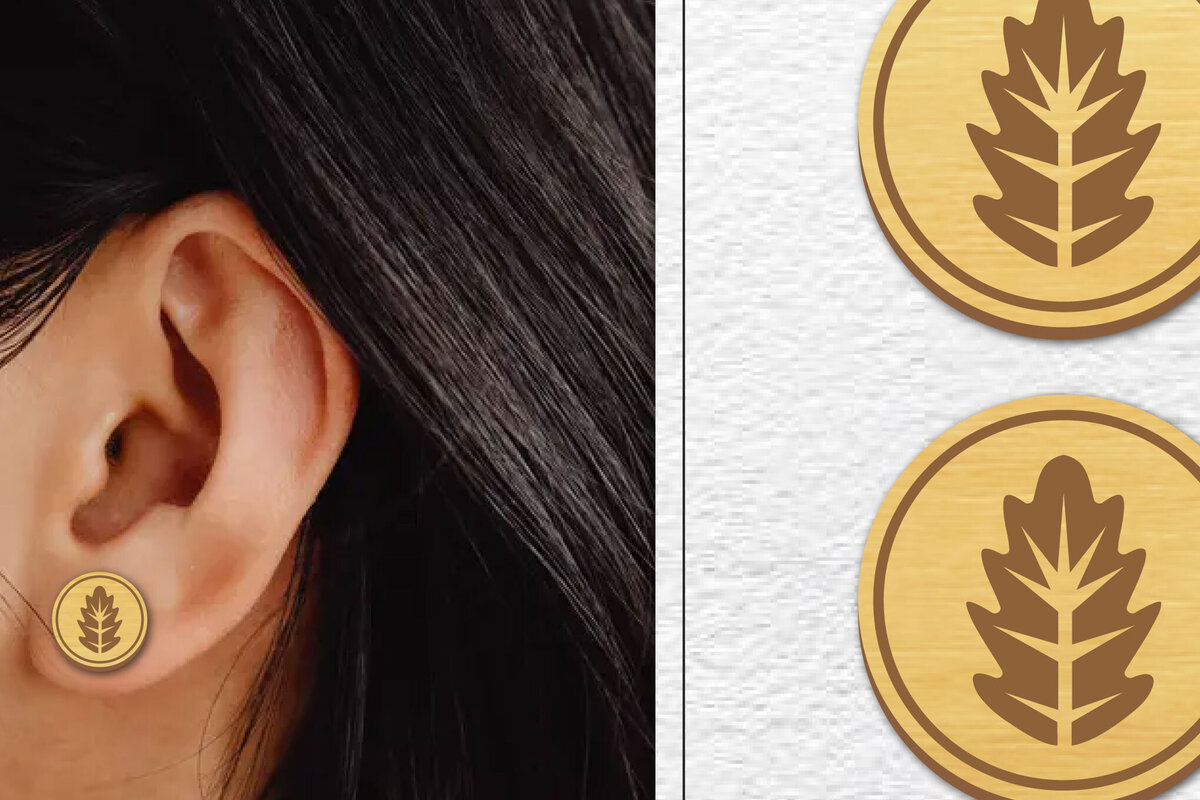 Σετ των 3 Intra απο ξύλο plywood  Χρώμα wenge 3mm-4mm πάχος - Σκουλαρίκια μαγνήτης κοπής με λέιζερ | Καρφιά Δίασταση 3x3 cm INTRAFABR-108500484