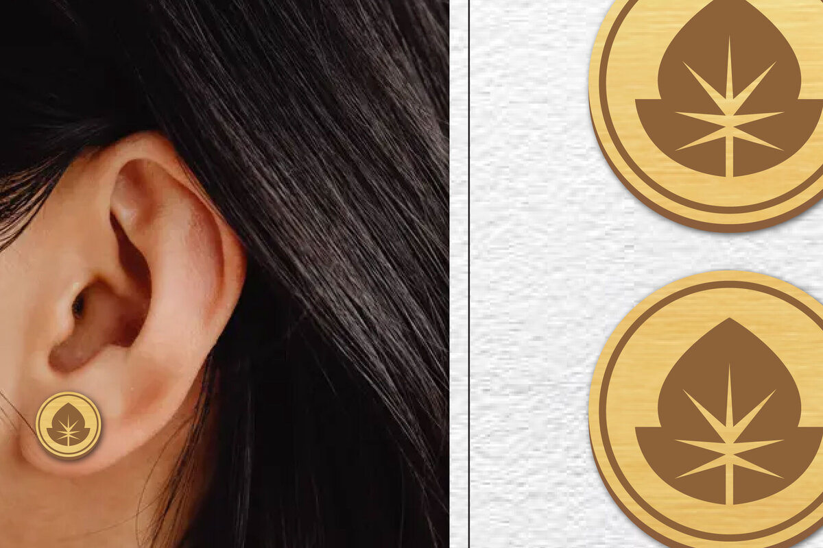 Σετ των 3 Intra απο ξύλο plywood  Χρώμα wenge 3mm-4mm πάχος - Σκουλαρίκια μαγνήτης κοπής με λέιζερ | Καρφιά Δίασταση 3x3 cm INTRAFABR-108500517