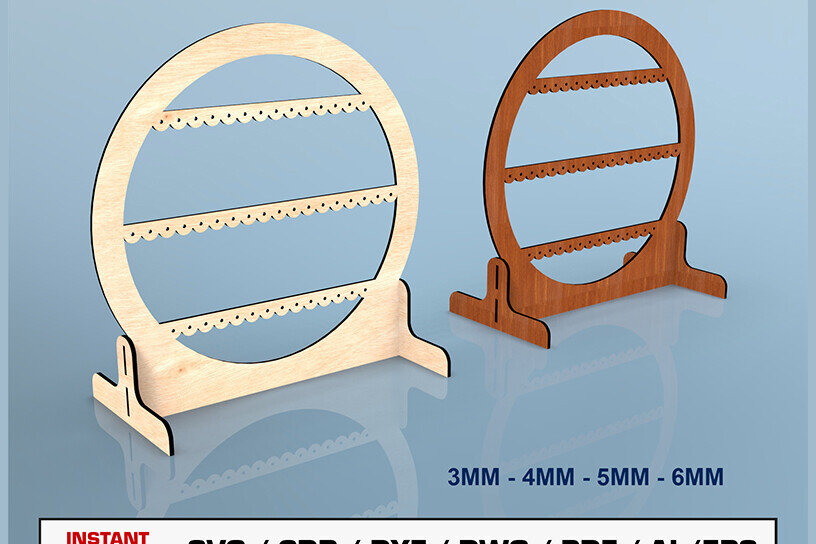 Σετ των 3 Intra απο ξύλο plywood  Χρώμα wenge 3mm-4mm πάχος - κοπής με λέιζερ βάση σκουλαρικιού Δίασταση 3x3 cm INTRAFABR-117603162