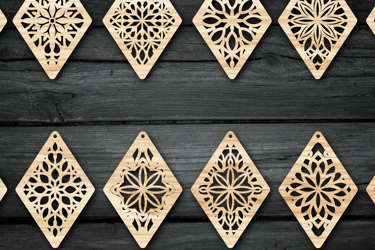 Σετ των 3 Intra απο ξύλο plywood  Χρώμα wenge 3mm-4mm πάχος - Σκουλαρίκια Κοσμήματα Bundle Δίασταση 3x3 cm INTRAFABR-74603240