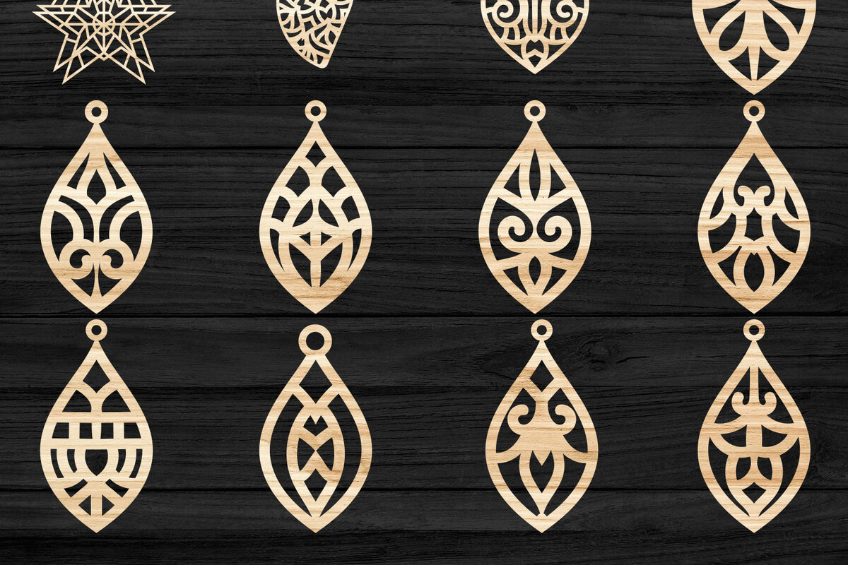 Σετ των 3 Intra απο ξύλο plywood  Χρώμα wenge 3mm-4mm πάχος - Σκουλαρίκια Κοσμήματα Bundle Δίασταση 3x3 cm INTRAFABR-74603796