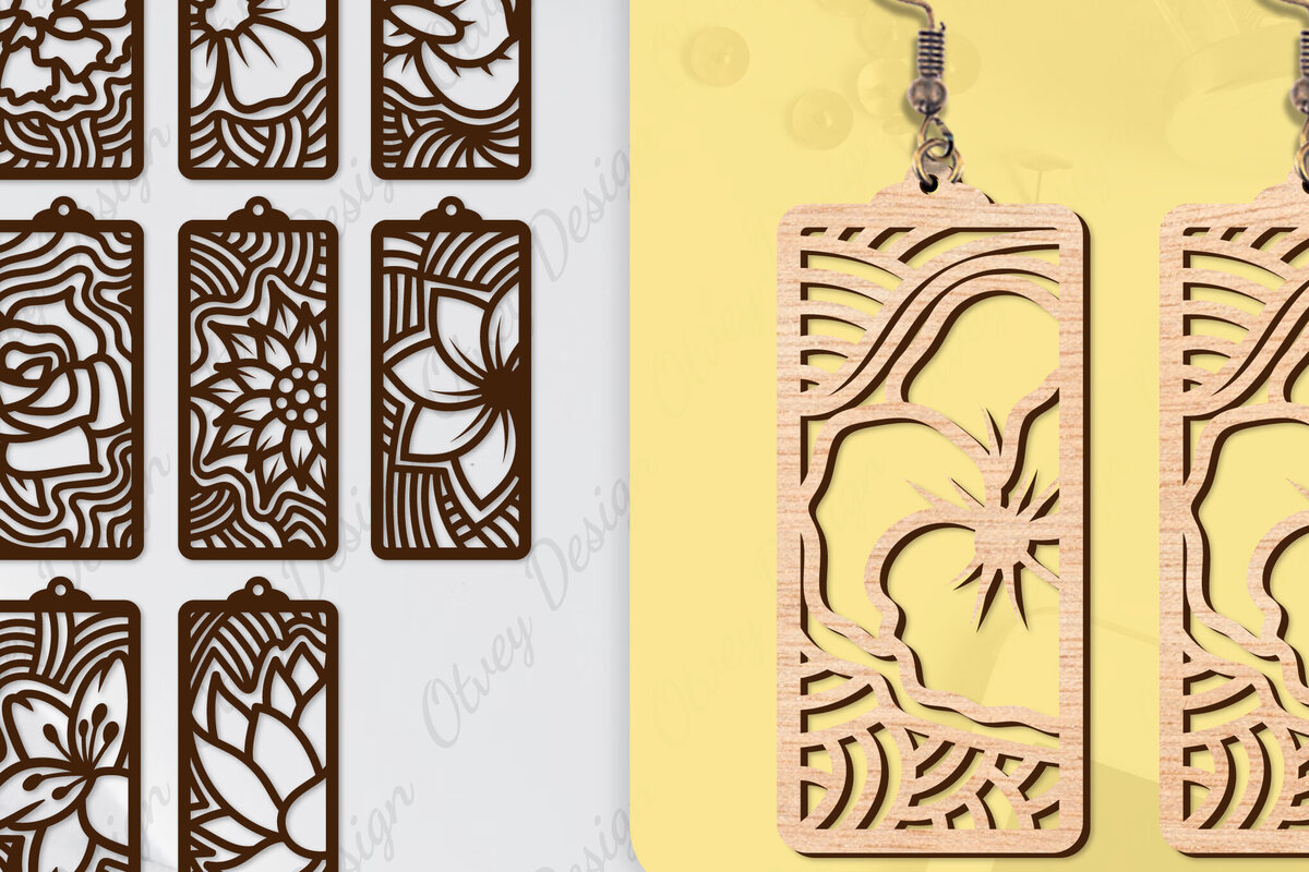 Σετ των 3 Intra απο ξύλο plywood  Χρώμα wenge 3mm-4mm πάχος - Σκουλαρίκια Μπρελόκ BNDLE Δίασταση 3x3 cm INTRAFABR-112799827