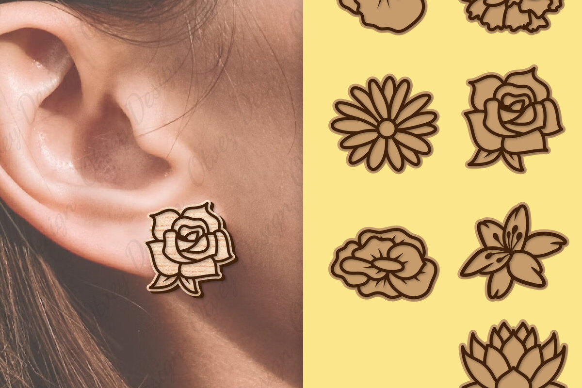 Σετ των 3 Intra απο ξύλο plywood  Χρώμα wenge 3mm-4mm πάχος - Σκουλαρίκια Μπρελόκ BNDLE Δίασταση 3x3 cm INTRAFABR-82549409