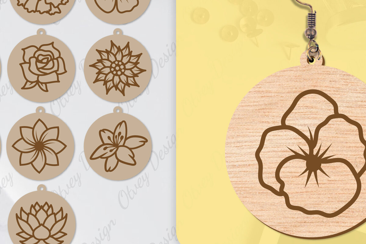 Σετ των 3 Intra απο ξύλο plywood  Χρώμα wenge 3mm-4mm πάχος - Σκουλαρίκια Μπρελόκ BNDLE Δίασταση 3x3 cm INTRAFABR-117252038