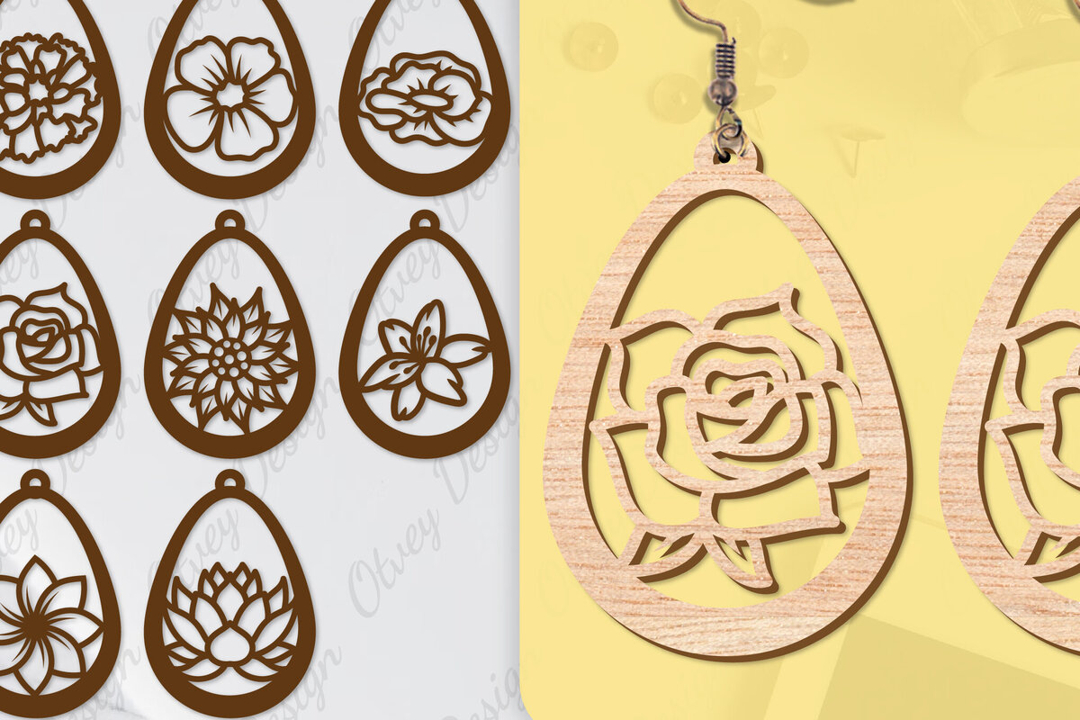 Σετ των 3 Intra απο ξύλο plywood  Χρώμα wenge 3mm-4mm πάχος - Σκουλαρίκια Μπρελόκ BNDLE Δίασταση 3x3 cm INTRAFABR-103777632