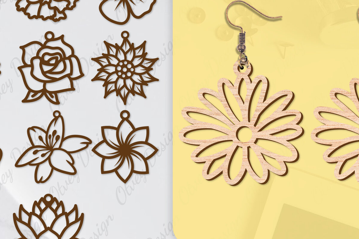 Σετ των 3 Intra απο ξύλο plywood  Χρώμα wenge 3mm-4mm πάχος - Σκουλαρίκια Μπρελόκ BNDLE Δίασταση 3x3 cm INTRAFABR-68562459