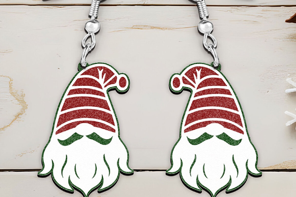 Σετ των 3 Intra απο ξύλο plywood  Χρώμα wenge 3mm-4mm πάχος - Σκουλαρίκια . Χριστουγεννιάτικο λέιζερ ξωτικών Δίασταση 3x3 cm INTRAFABR-28892114