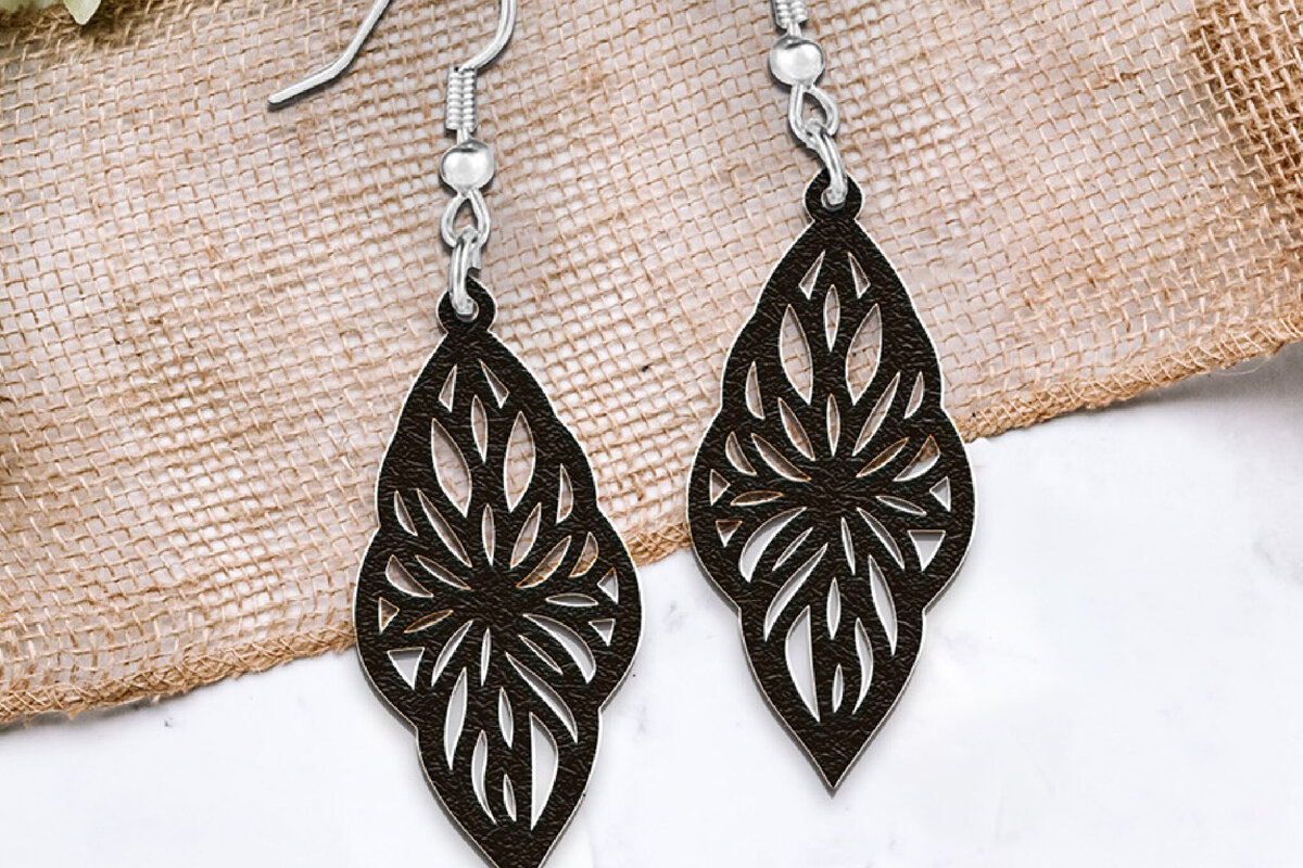 Σετ των 3 Intra απο ξύλο plywood  Χρώμα wenge 3mm-4mm πάχος - Σκουλαρίκια . Σκουλαρίκια . Δίασταση 3x3 cm INTRAFABR-124458371