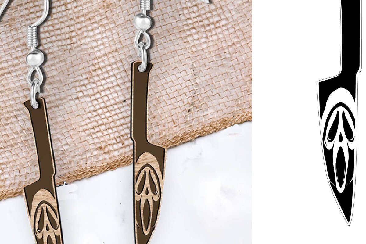 Σετ των 3 Intra απο ξύλο plywood  Χρώμα wenge 3mm-4mm πάχος - Σκουλαρίκια . Αποκριάτικη Δίασταση 3x3 cm INTRAFABR-106096119